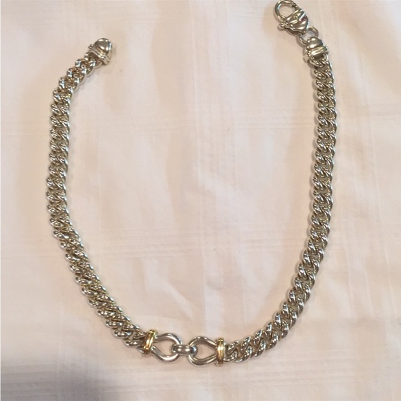 Sterling Silver and 18K Gold Chain Link Necklace - Picture 2 of 9